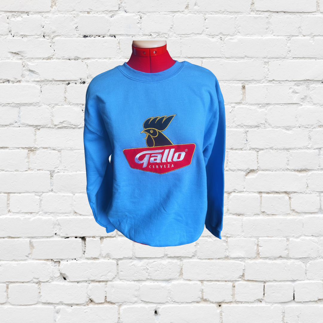 GALLO EMBROIDERY APPLIQUE CAROLINA BLUE SWEATSHIRT