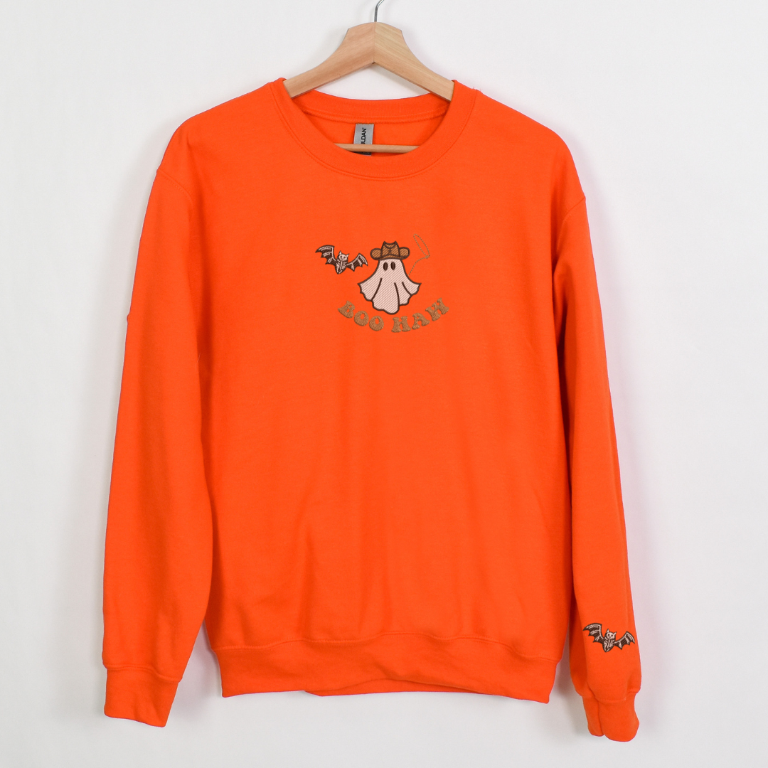 BAT AND GHOST EMBROIDERY SWEATSHIRT
