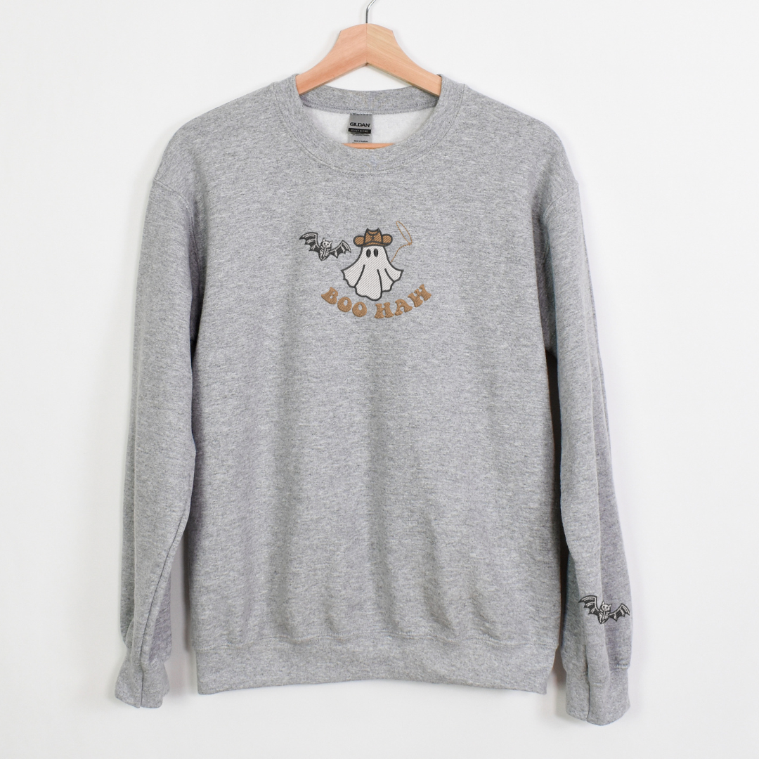 BAT AND GHOST EMBROIDERY SWEATSHIRT