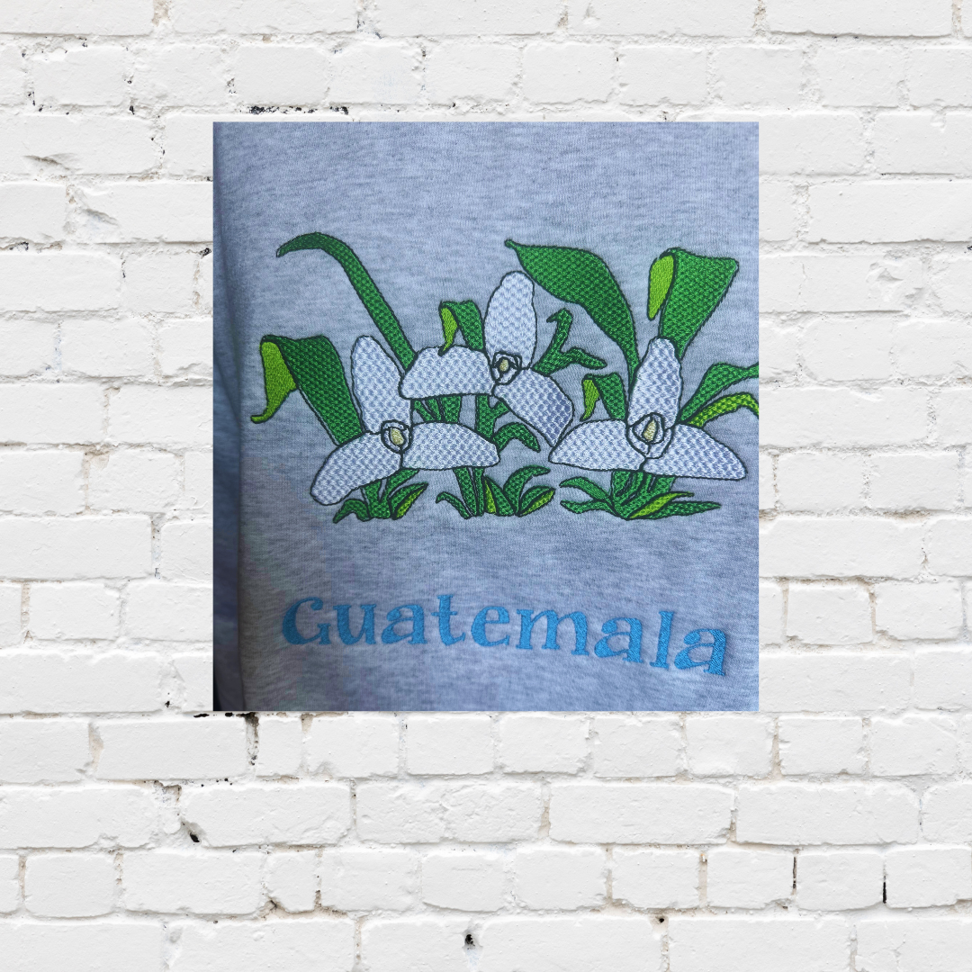 MONJA BLANCA EMBROIDERY ASH GRAY SWEATSHIRT
