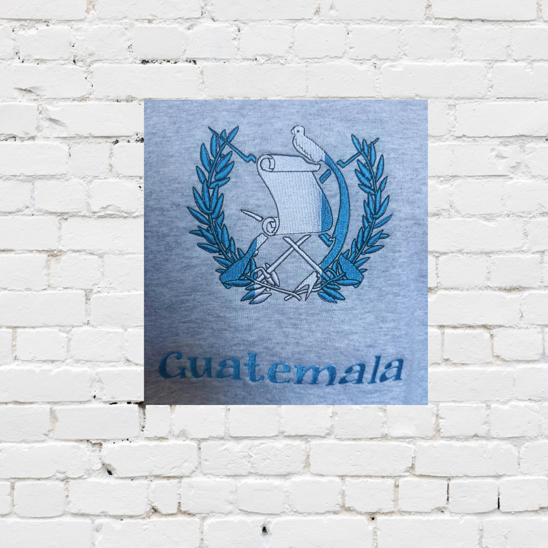 GUATEMALA EMBROIDERY ASH GRAY SWEATSHIRT