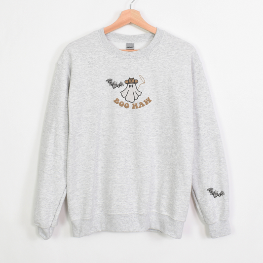 BAT AND GHOST EMBROIDERY SWEATSHIRT