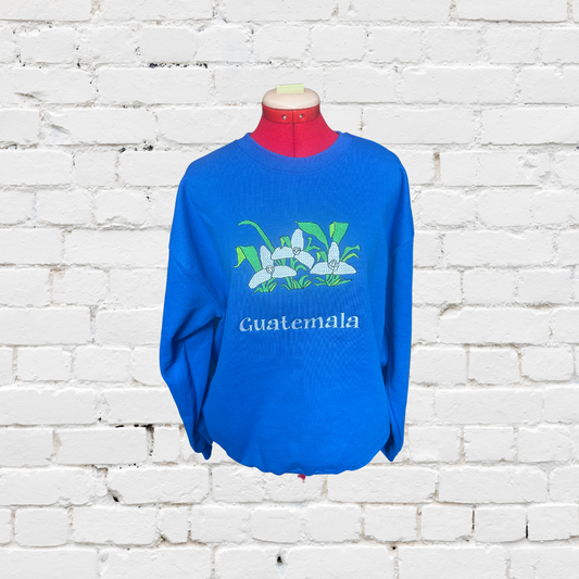 MONJA BLANCA EMBROIDERY ROYAL BLUE SWEATSHIRT