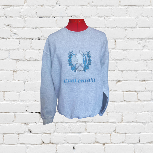 GUATEMALA  EMBROIDERY ASH GRAY SWEATSHIRT