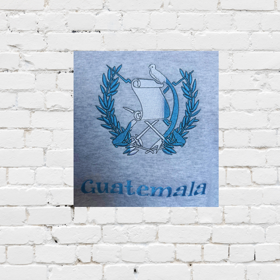 GUATEMALA  EMBROIDERY ASH GRAY SWEATSHIRT