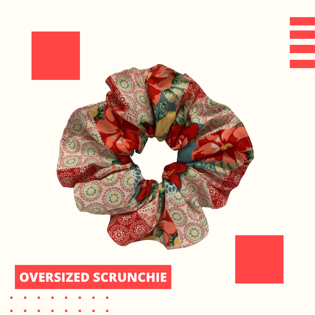 Floral Patchwork Oversize Scrunchie