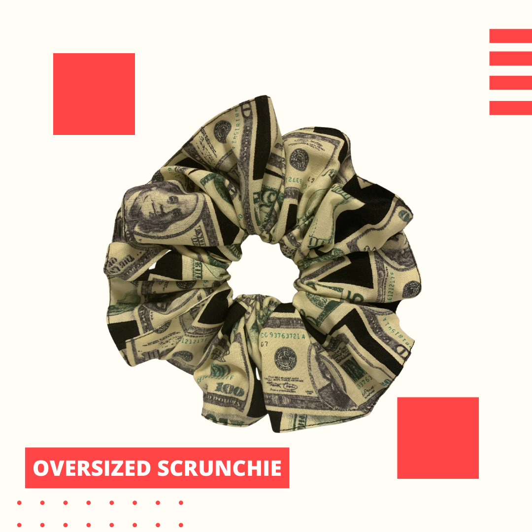 Dollar Bills Oversized Scrunchie