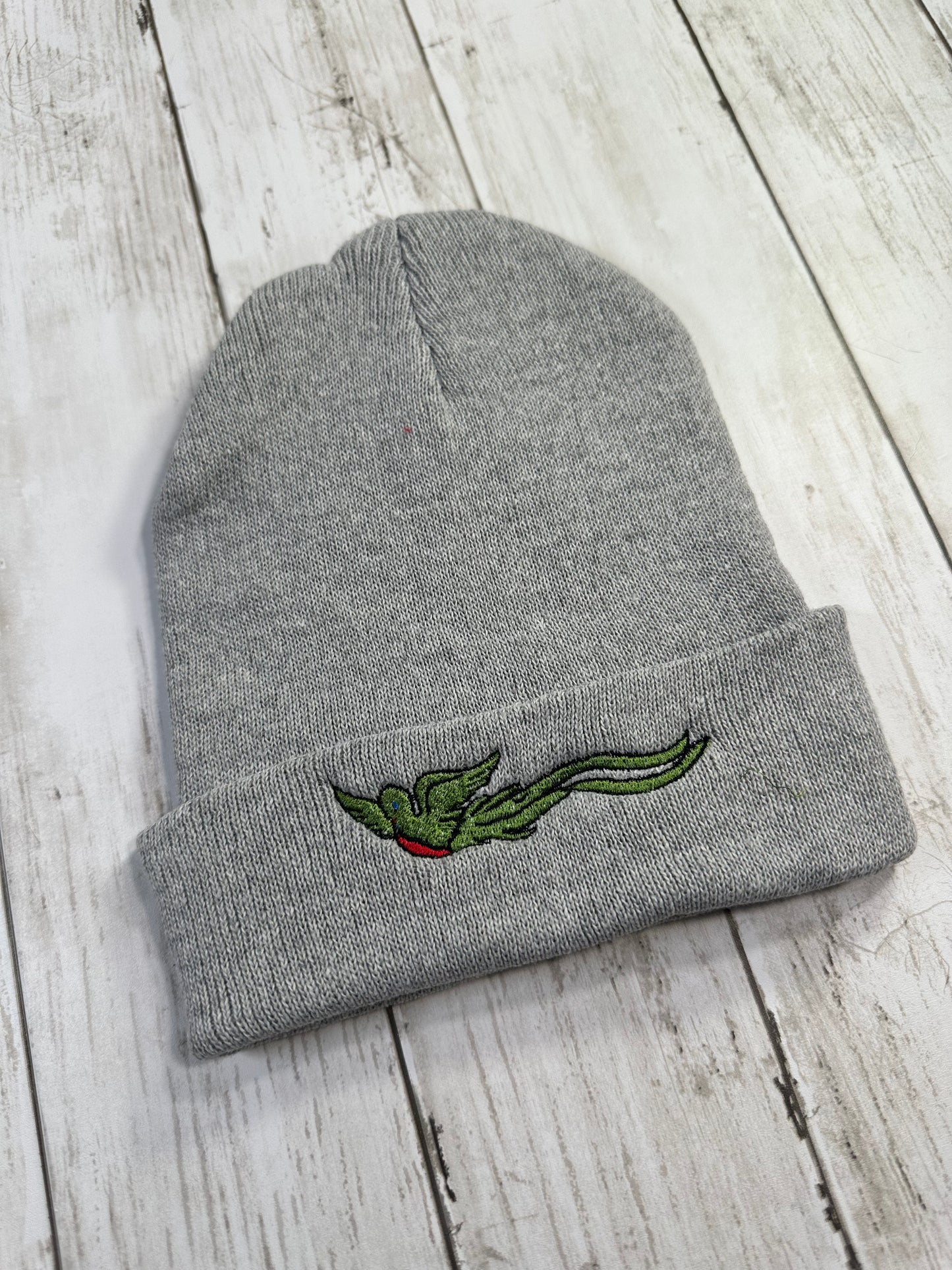 El QUETZAL EMBROIDERY GRAY BEANIE